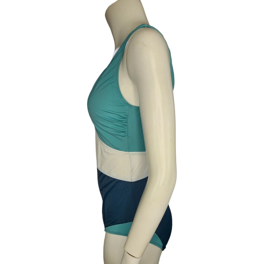 Zuda Colorblocked V-Neck One Piece Womens Swimsuit Teal‎ Blue Size 8 NWOT - Picture 5 of 16
